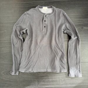 Club Monaco - Light Grey Waffle Knit Long Sleeve Shirt